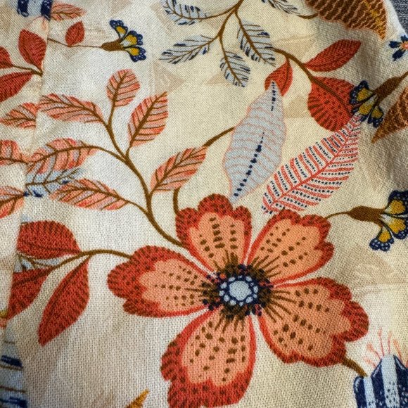 OLD NAVY cotton/rayon romper - cream w/ floral print - 12 mo - Picture 4 of 5